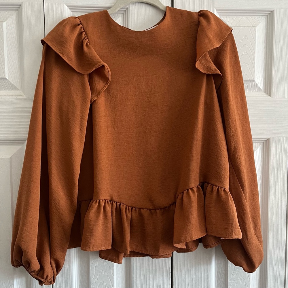 ASOS Ruffle Long Sleeve Blouse
